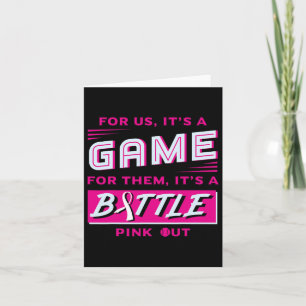 Out Breast Cancer Softball Ball Pink Ribbon Mammog Card