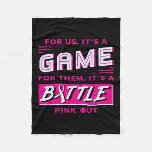 Out Breast Cancer Softball Ball Pink Ribbon Mammog Fleece Blanket