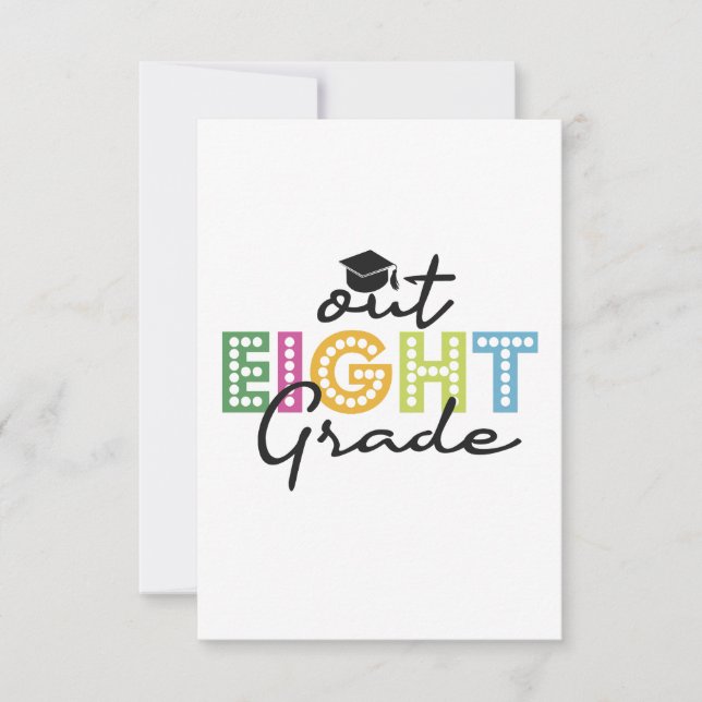 Out Eighth Grade Graduation Senior Summer Vacation Thank You Card (Front)