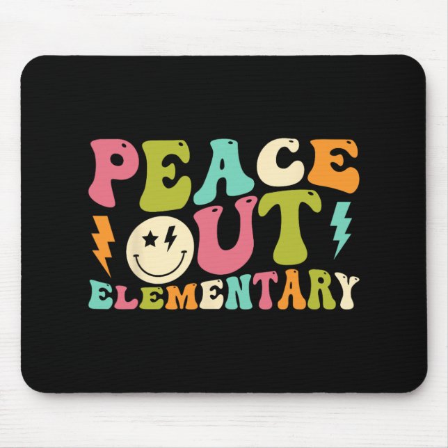 Out Elementary Groovy Graduation Last Day Of Schoo Mouse Pad (Front)