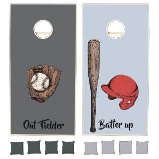 Out fielder vs Batter up Cornhole Set