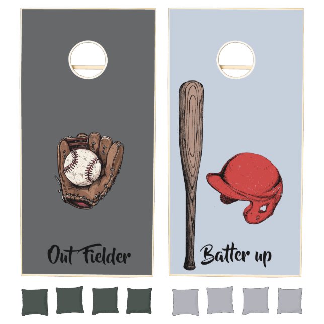 Out fielder vs Batter up Cornhole Set (Set)