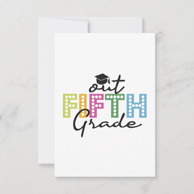 Out Fifth Grade Graduation Senior Summer Vacation  Thank You Card (Front)