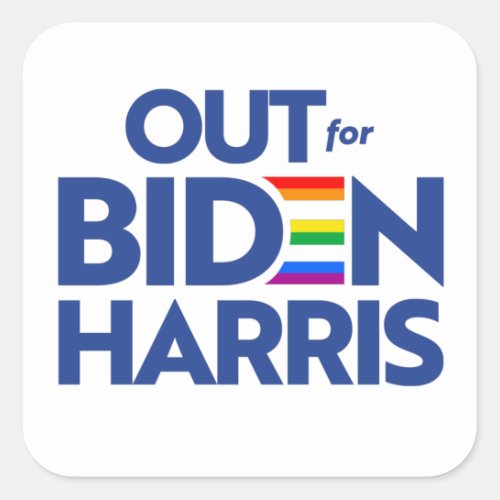 OUT FOR BIDEN HARRIS SQUARE STICKER
