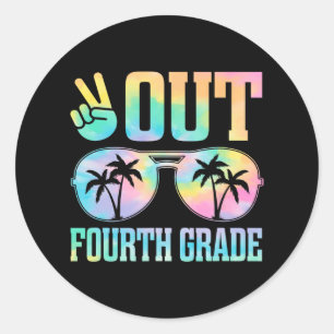 Out Fourth Grade Last Day Of School Graduation Gif Classic Round Sticker