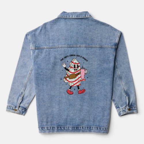 Out Here Lookin Like A Snack _ Boujee Christmas Denim Jacket