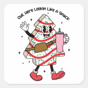 Out Here Lookin Like A Snack - Boujee Christmas Square Sticker