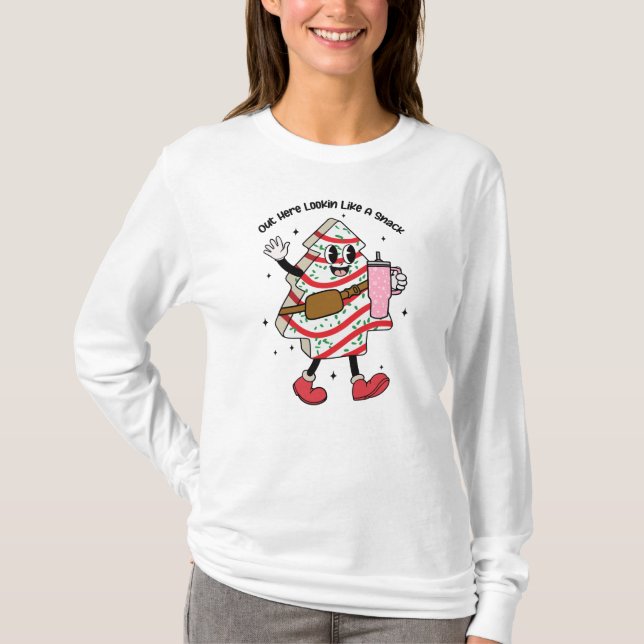 Out Here Lookin Like A Snack - Boujee Christmas T-Shirt (Front)