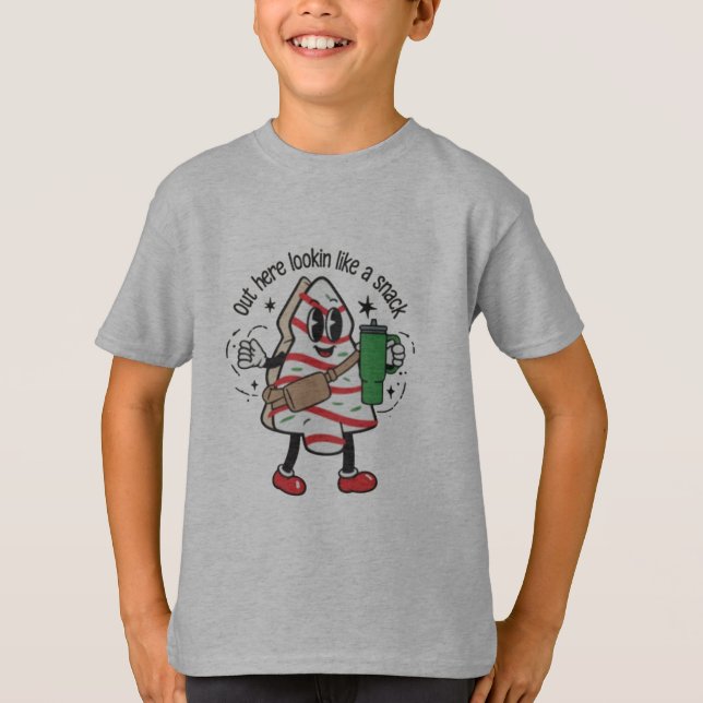 Out Here Lookin Like A Snack Christmas Tree Cake  T-Shirt (Front)