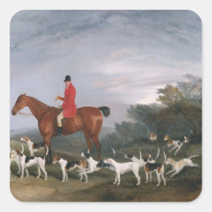 Out Hunting, 1841 Square Sticker