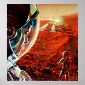 Out in a Martian Dust Storm Poster