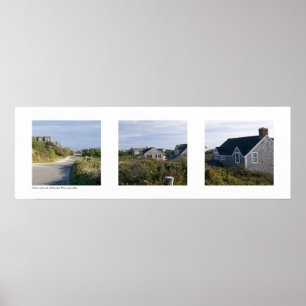 Out in Sconset, Nantucket, Massachusetts Triptych Poster