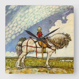 “Out Into the Wide World” by John Bauer Square Wall Clock