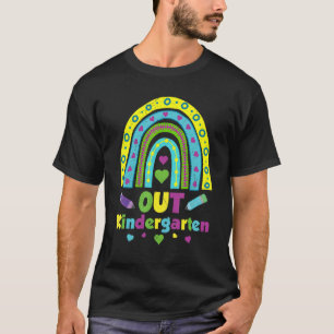 Out Kindergarten Boho Rainbow Peace School Kinder T-Shirt