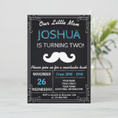 OUT LITTLE MAN MUSTACHE BIRTHDAY PARTY INVITATION (Standing Front)