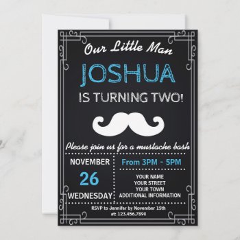Out Little Man Mustache Birthday Party Invitation by NellysPrint at Zazzle