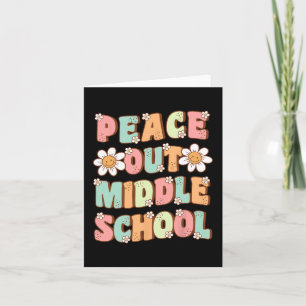 Out Middle School Graduation Groovy Last Day Of Sc Card