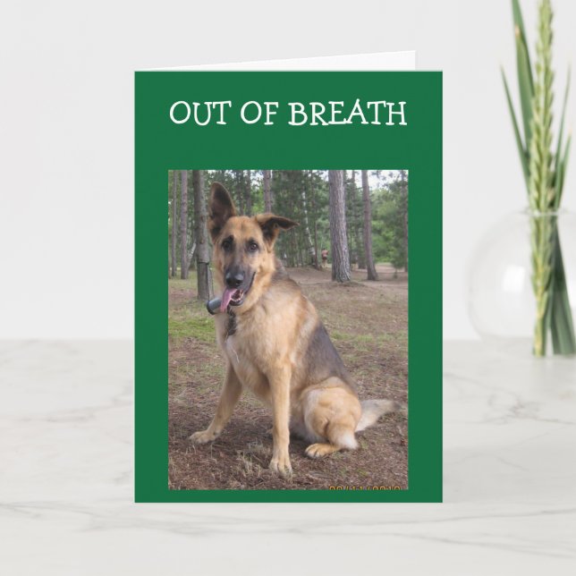 OUT OF BREATH=40th BIRTHDAY HUMOR Card (Front)