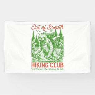 Out of Breath Funny Sloth Hiking Club Banner