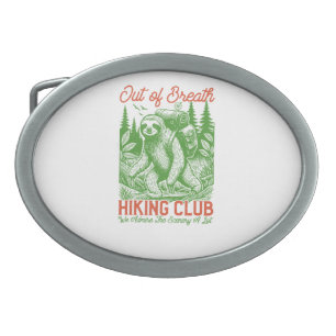Out of Breath Funny Sloth Hiking Club Belt Buckle