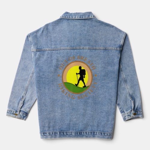 Out Of Breath Hiking Society Design  Denim Jacket