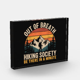 Out of Breath Hiking Society Funny Hiking Photo Block