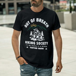 Out of Breath Hiking Society Funny Mountain Retro T-Shirt