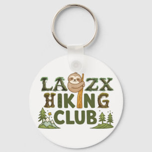 Out Of Breath Hiking Society Funny Sloth Hiker Keychain