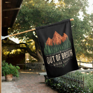 Out Of Breath Hiking Society House Flag
