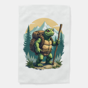 Out Of Breath Hiking Society Turtle T-Shirt Garden Flag