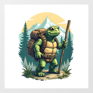 Out Of Breath Hiking Society Turtle T-Shirt Wall Decal