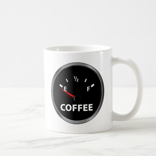 Out of Coffee Fuel Gauge Coffee Mug (Right)