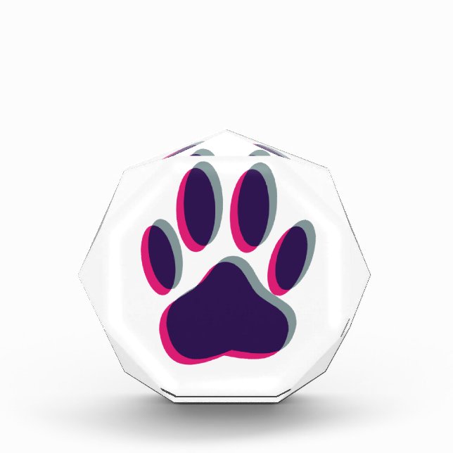 Out of Focus Dog Paw Print Acrylic Award (Front)