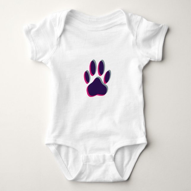 Out of Focus Dog Paw Print Baby Bodysuit (Front)