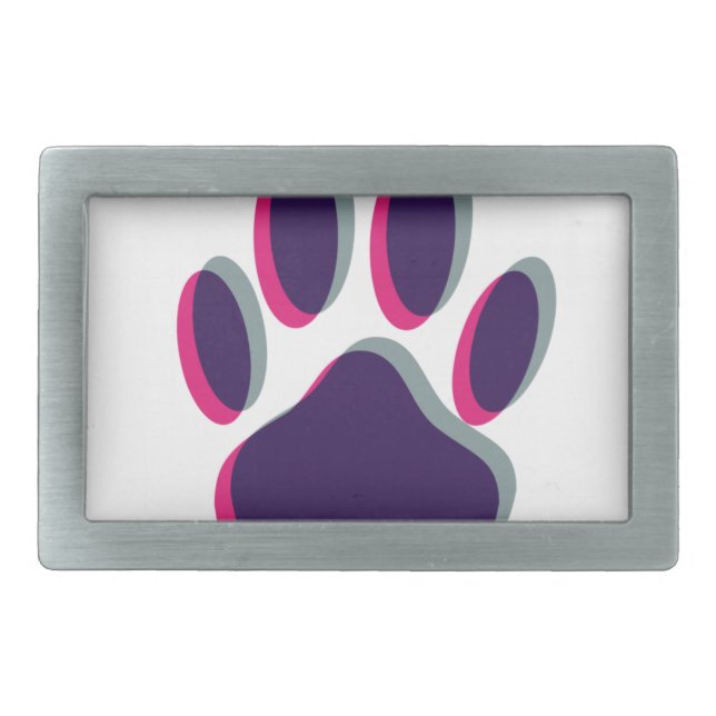 Out of Focus Dog Paw Print Belt Buckle (Front)