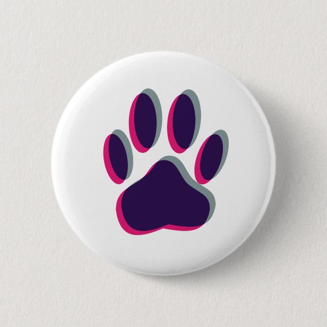 Out of Focus Dog Paw Print Button (Front)