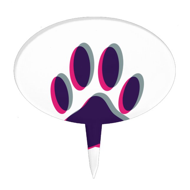 Out of Focus Dog Paw Print Cake Topper (Front)