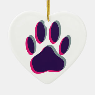 Out of Focus Dog Paw Print Ceramic Ornament