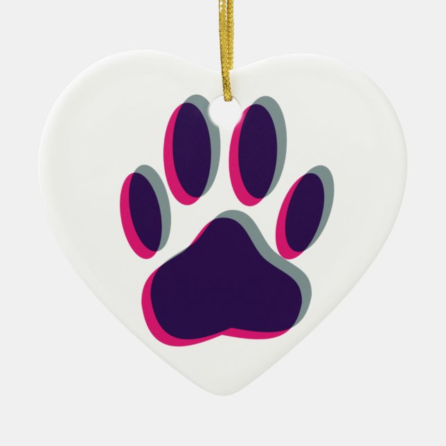 Out of Focus Dog Paw Print Ceramic Ornament (Front)