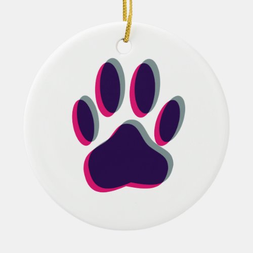 Out of Focus Dog Paw Print Ceramic Ornament