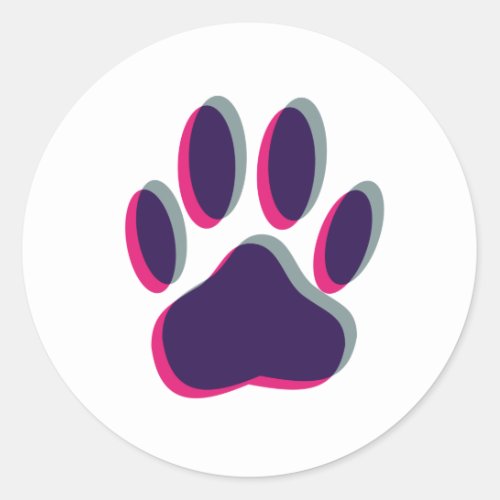 Out of Focus Dog Paw Print Classic Round Sticker