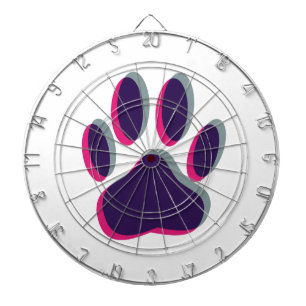 Out of Focus Dog Paw Print Dart Board