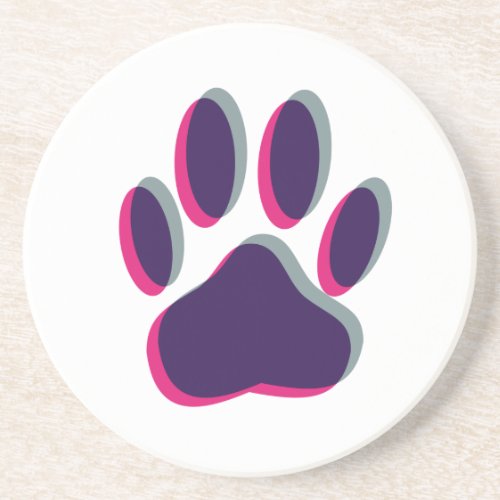 Out of Focus Dog Paw Print Drink Coaster