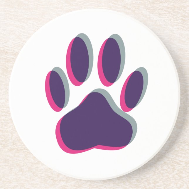 Out of Focus Dog Paw Print Drink Coaster (Front)