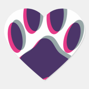 Out of Focus Dog Paw Print Heart Sticker