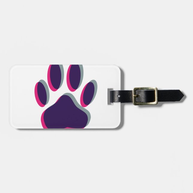 Out of Focus Dog Paw Print Luggage Tag (Front Horizontal)