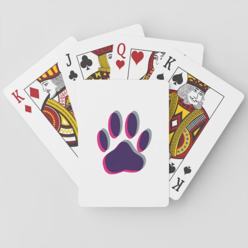 Out of Focus Dog Paw Print Poker Cards