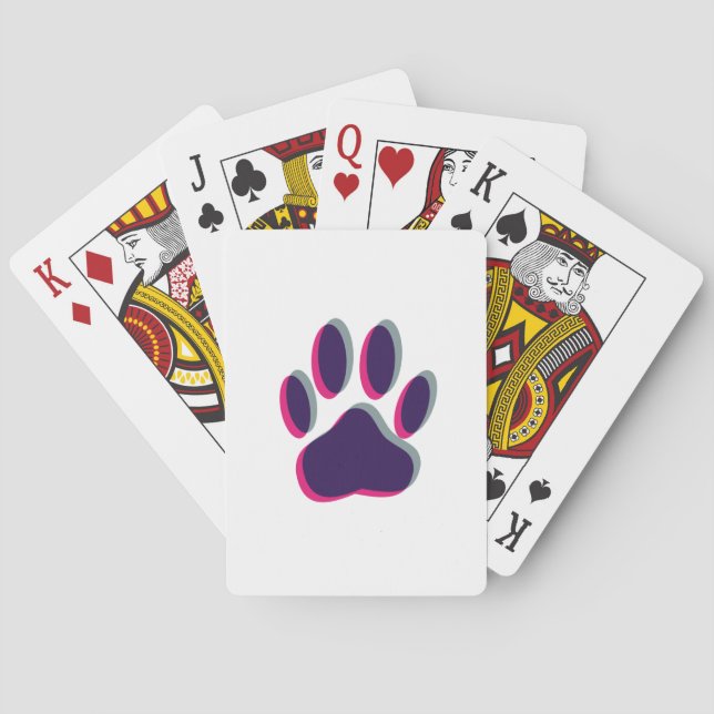 Out of Focus Dog Paw Print Poker Cards (Back)