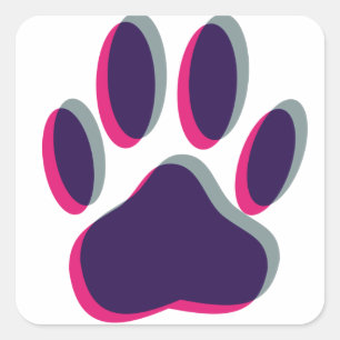 Out of Focus Dog Paw Print Square Sticker