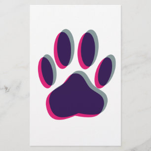 Out of Focus Dog Paw Print Stationery